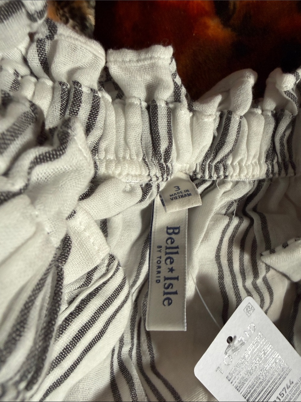 torrid White and Black Striped Button-Front Blouse - Picture 3 of 4